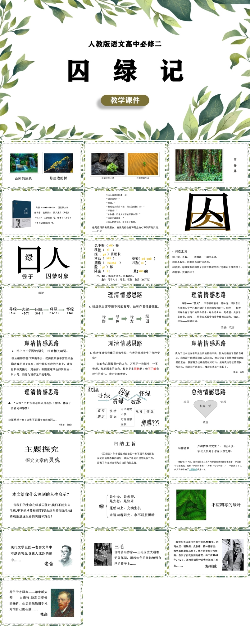 高中语文人教版必修二《囚绿记》课件PPT