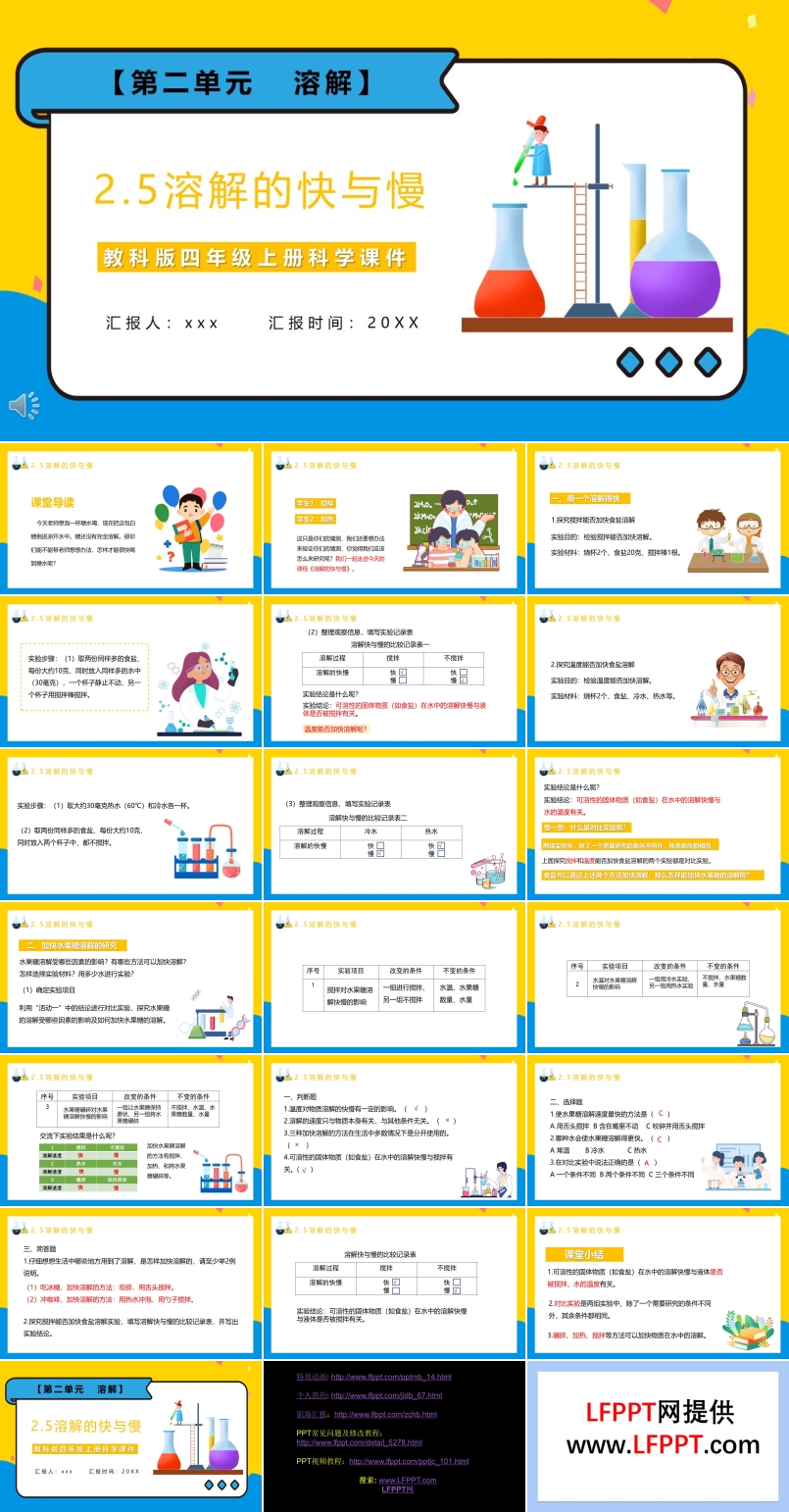 教科版四年级科学上册溶解的快与慢课件PPT模板