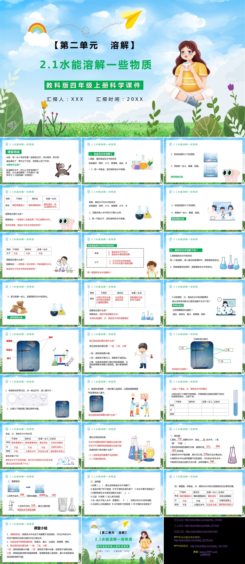 教科版四年级科学上册水能溶解一些物质课件PPT模板