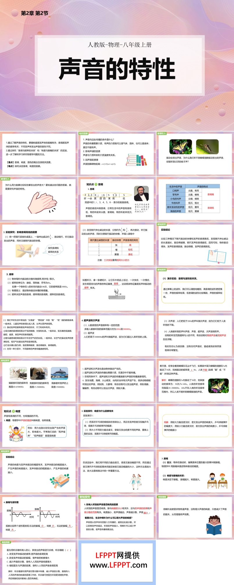 人教版物理八年级上册第2章第2节声音的特性PPT课件