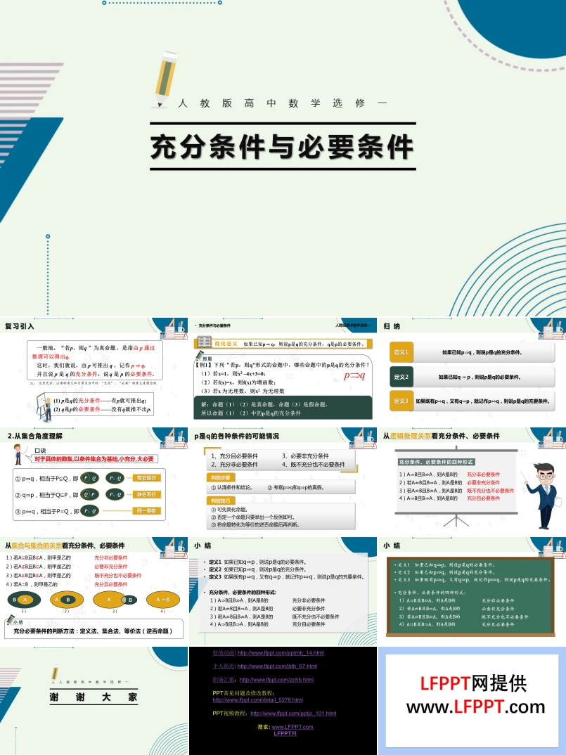 高中数学人教版高二必修《充分条件与必要条件》教育教学课件PPT