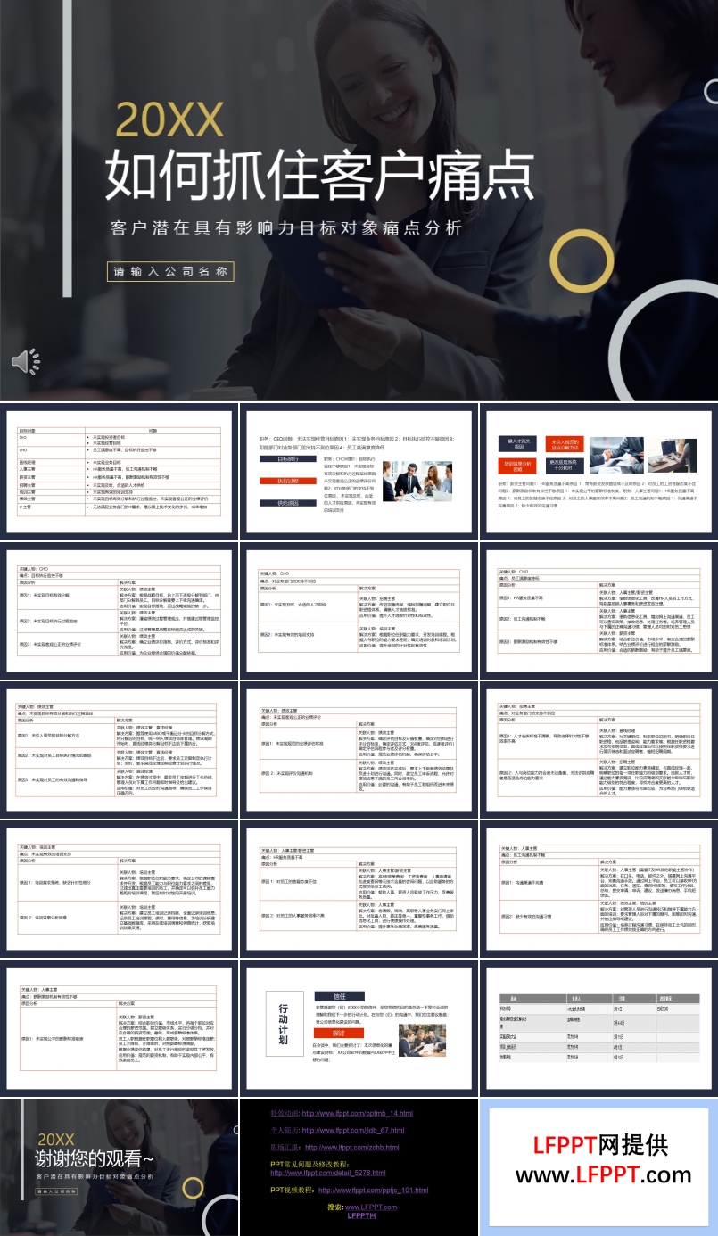 如何抓住客户痛点客户潜在具有影响力目标对象痛点分析动态PPT模板
