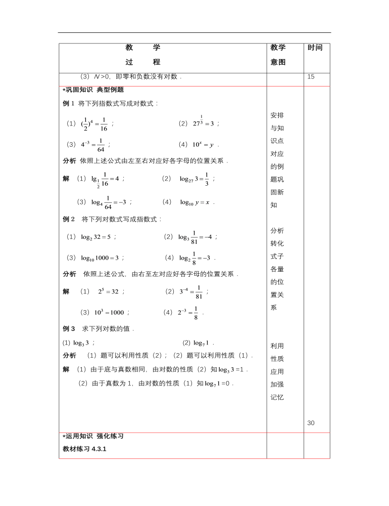 【高教版】中职数学基础模块上册：4.3《对数》优秀教案