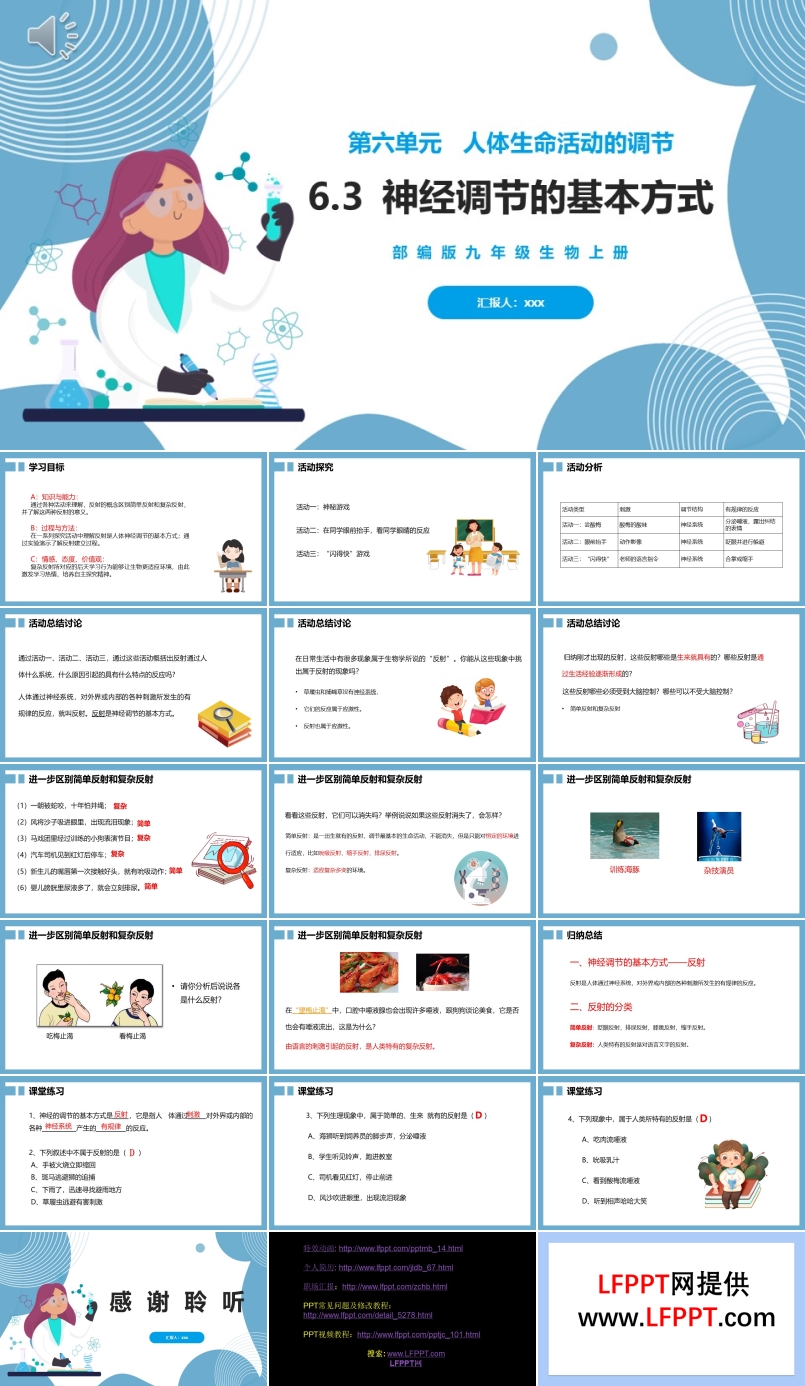 神经调节的基本方式课件PPT模板部编版九年级上册