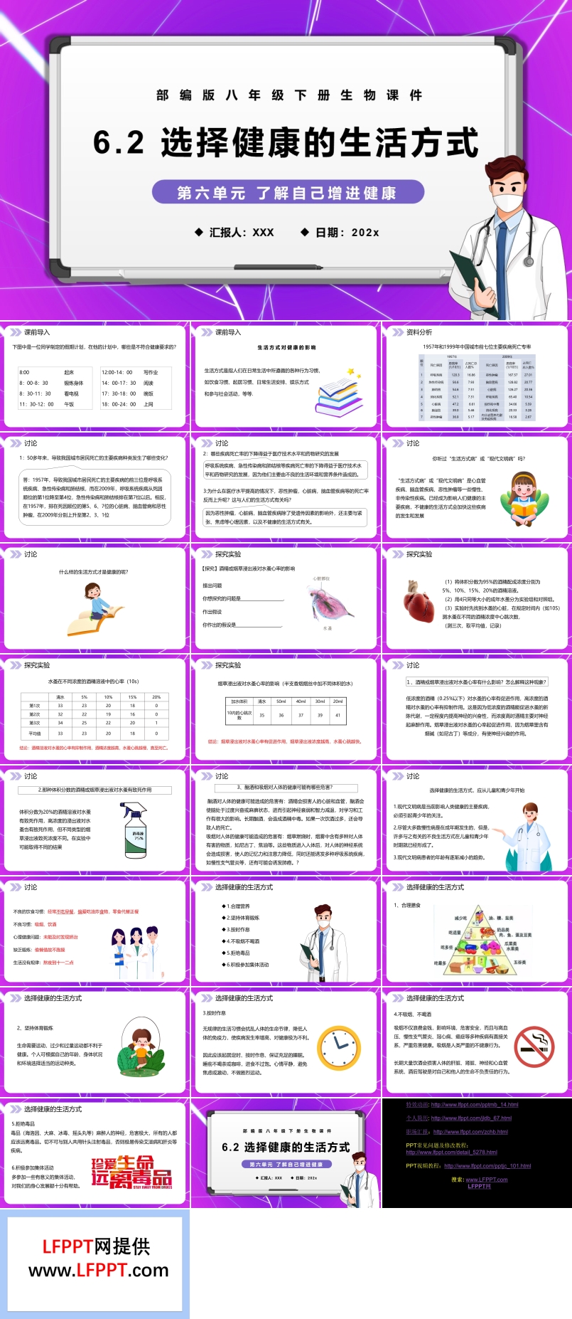 选择健康的生活方式课件PPT模板部编版八年级生物下册