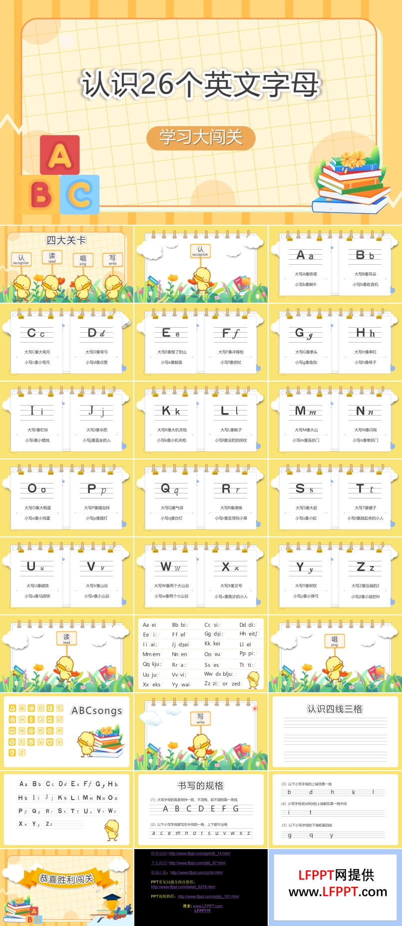 认识26个英文字母PPT课件模板