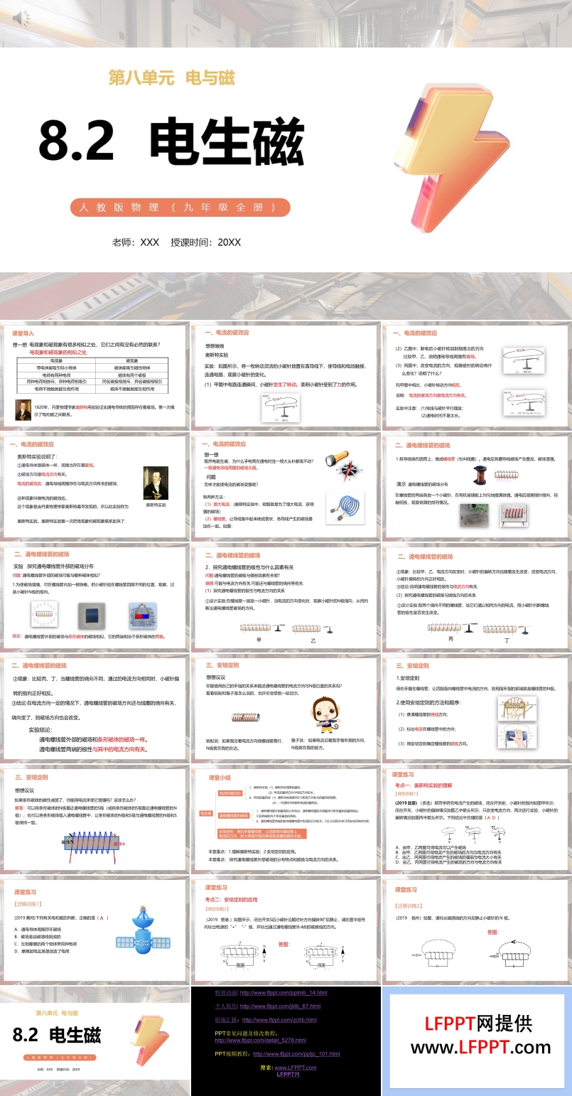 电生磁课件PPT模板部编版九年级物理全册