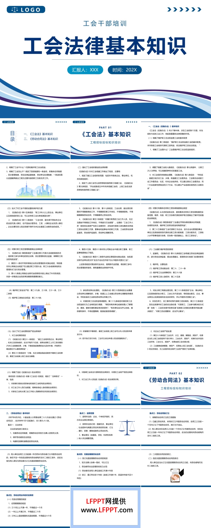 工会法律基本知识学习课件PPT模板