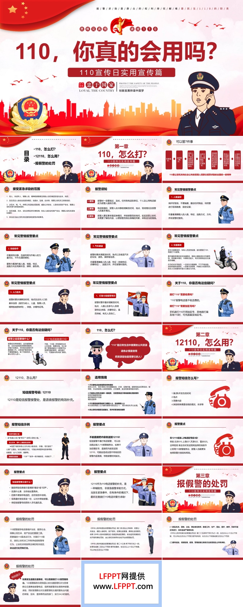 110你真的会用吗110宣传知识PPT中国人民警察节