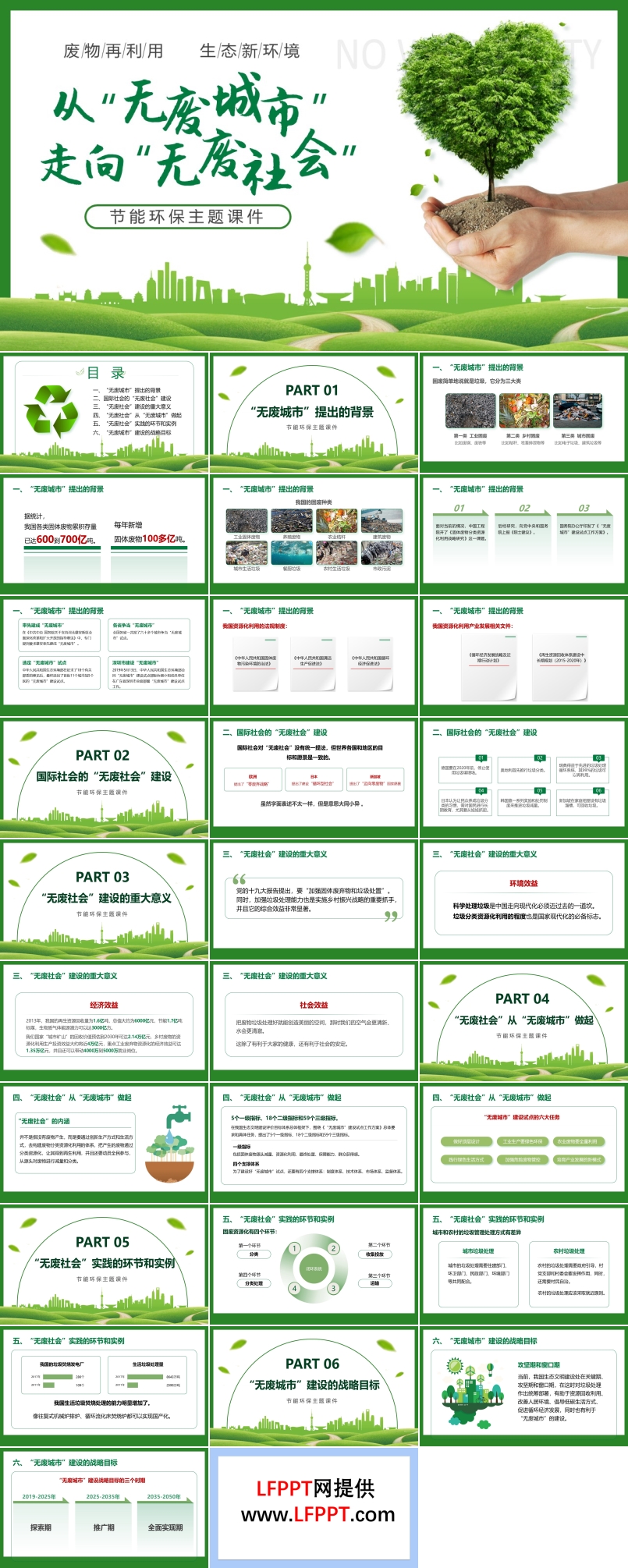从无废城市走向无废社会PPT动态模板