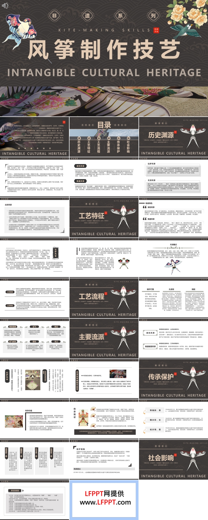 非遗文化风筝制作技艺介绍PPT课件