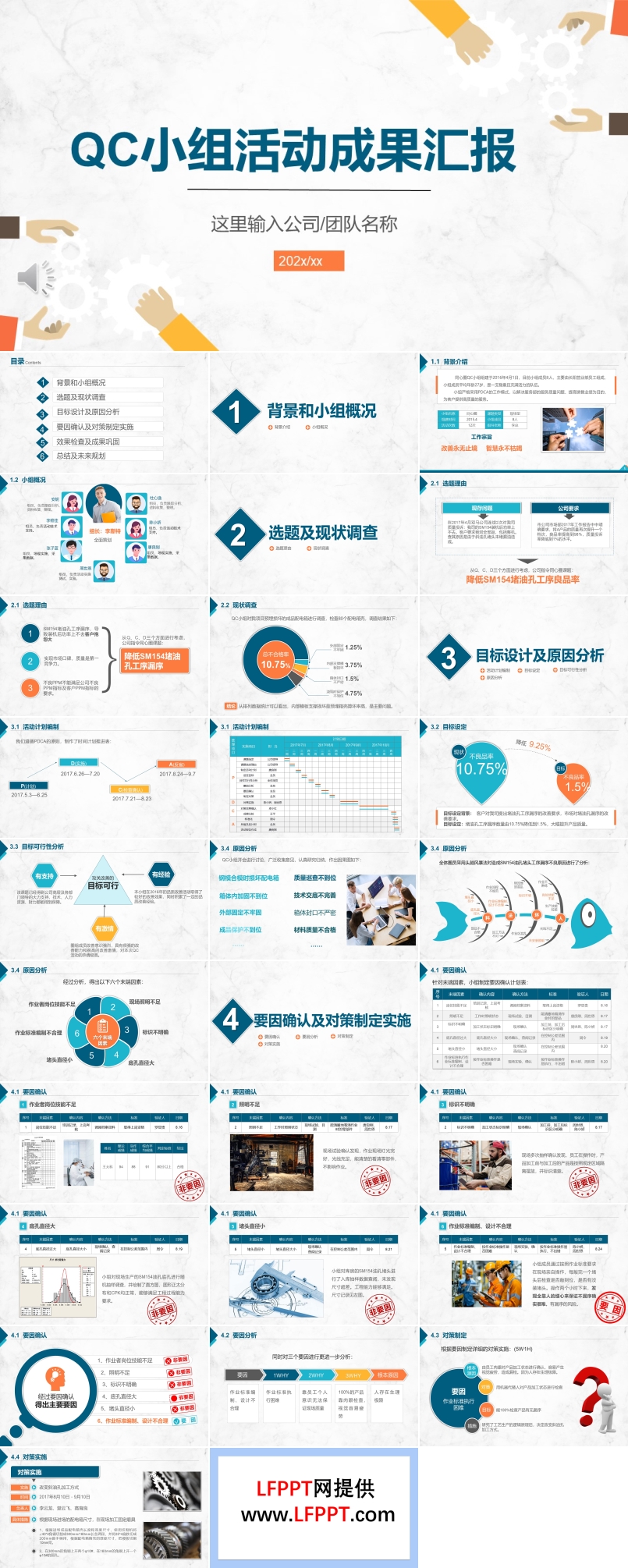 qc小组成果汇报团队成果PPT培训