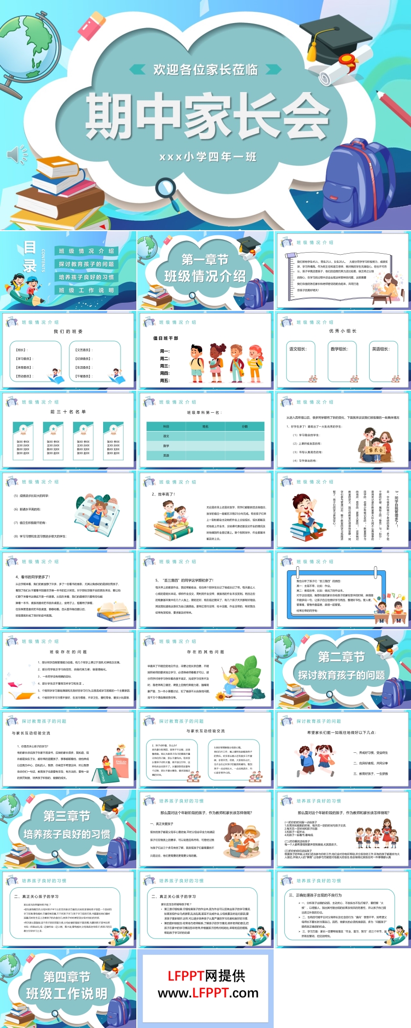 小学四年级期中家长会ppt