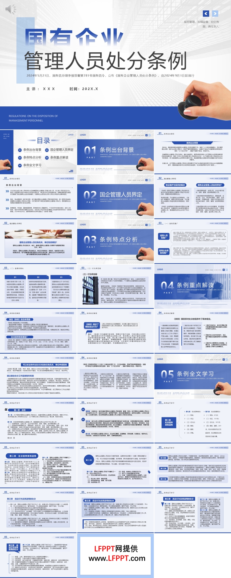 简约风国有企业管理人员处分条例PPT学习课件