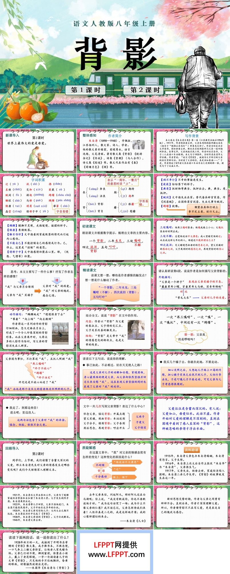 语文人教版八年级上册背影PPT课件含教案