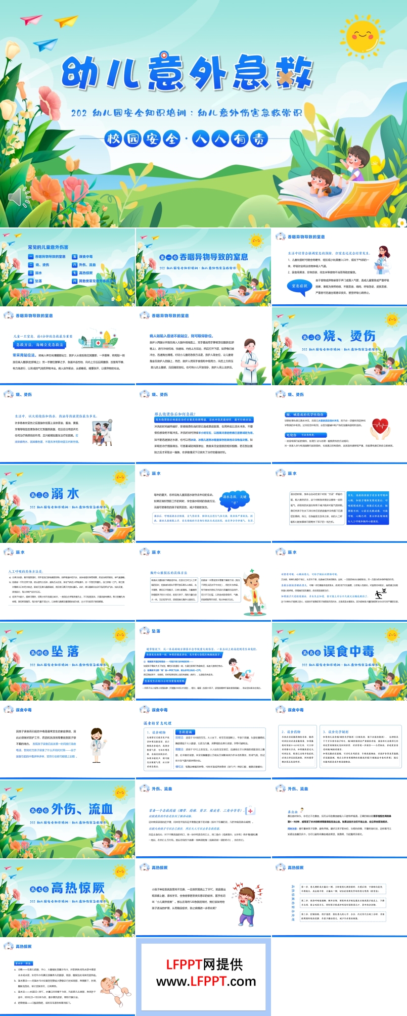 幼儿园儿童急救知识培训课件PPT模板