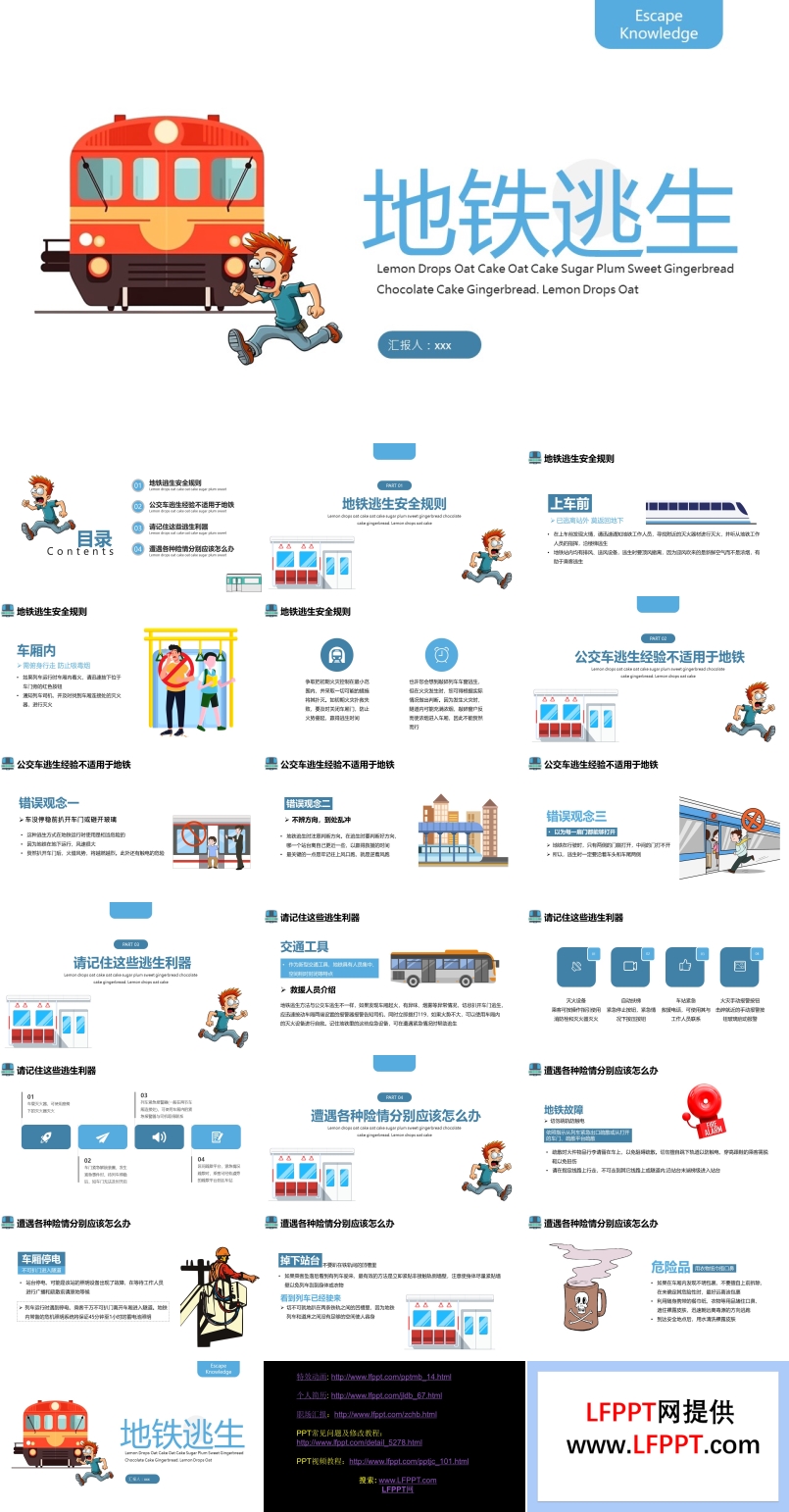 地铁逃生地铁安全培训PPT下载