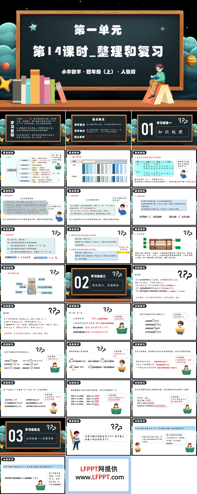 第一单元第14课时整理和复习人教版四年级数学上册PPT课件含教案