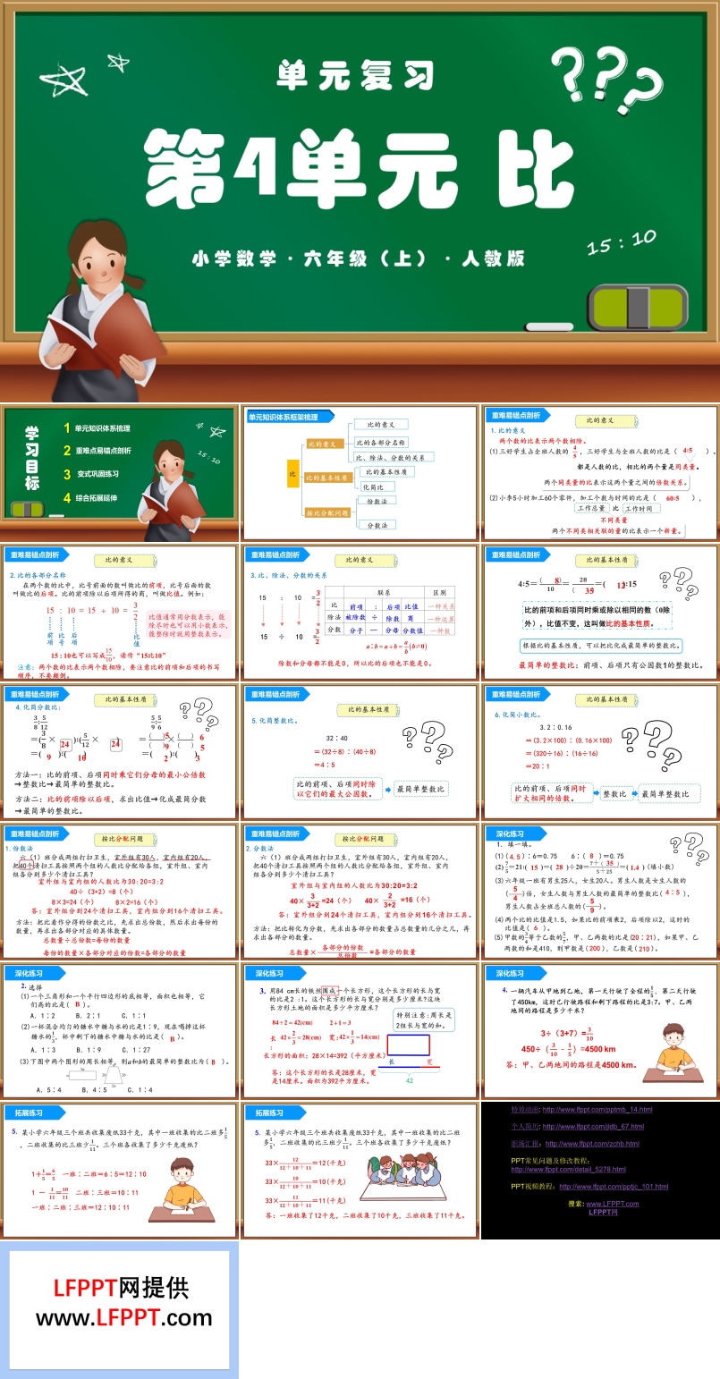 第四单元《比》单元复习课件人教版六年级数学上册PPT课件含教案