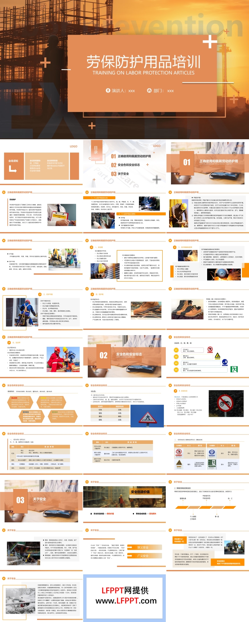 劳动防护用品安全教育培训PPT模板