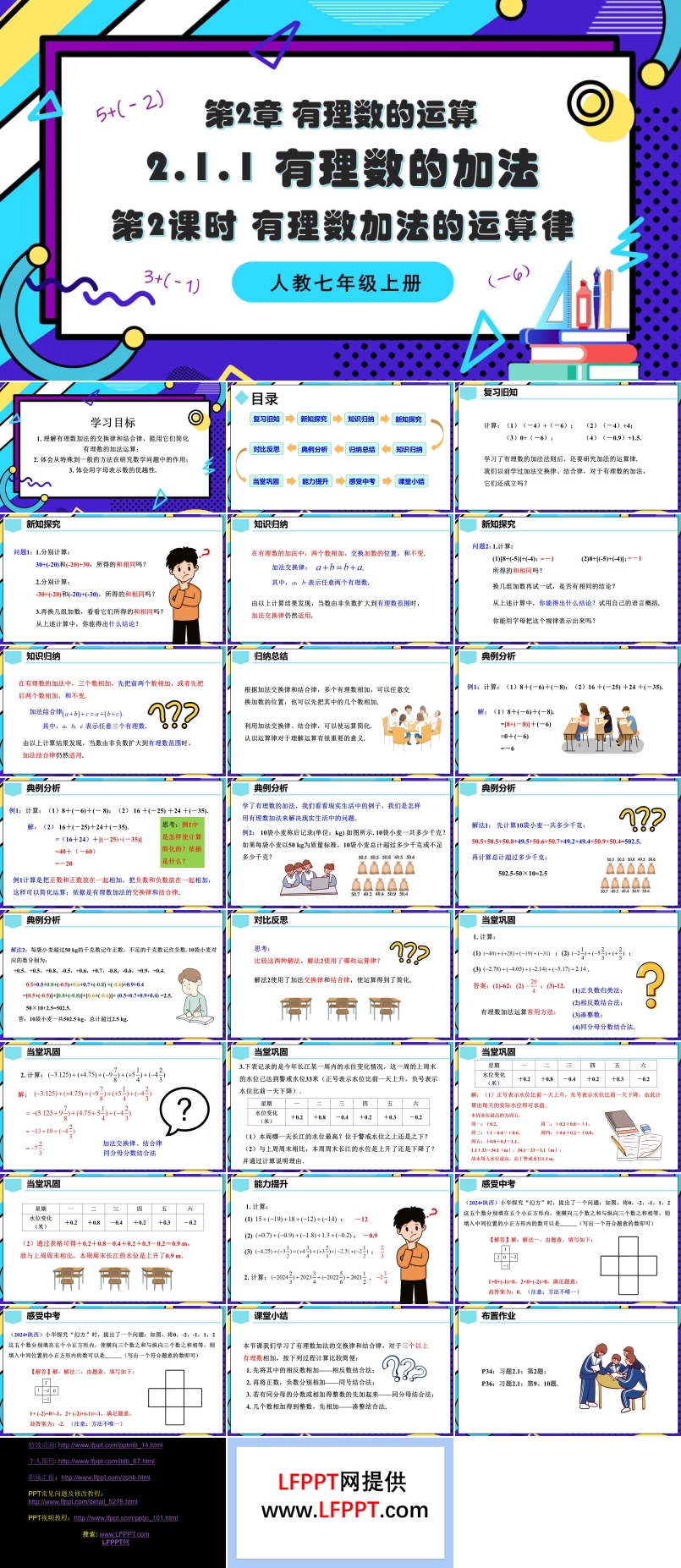 2.1.1有理数的加法（第2课时 有理数加法的运算律）人教七年级数学上册PPT课件含教案