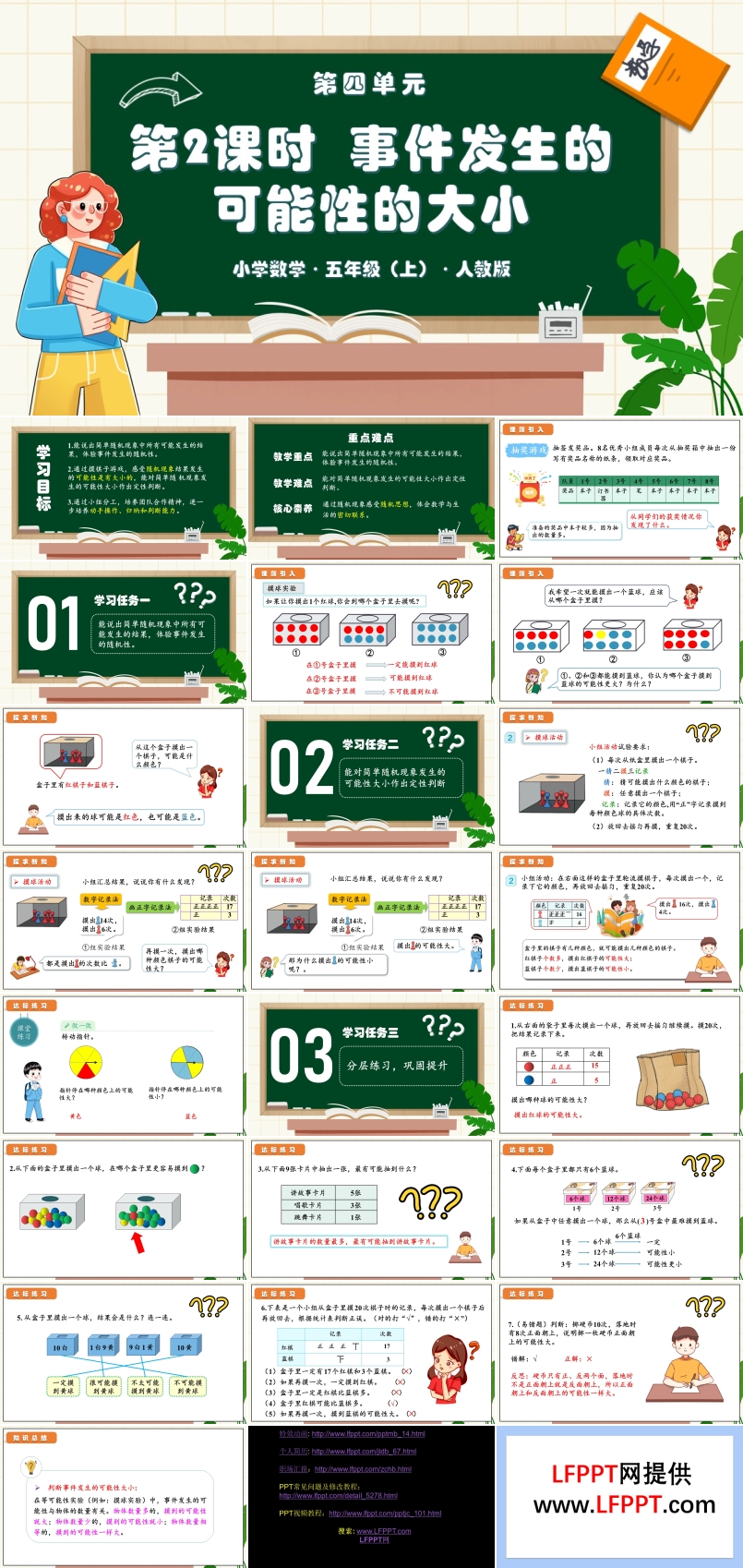 第四单元第02课时判断事件发生的可能性的大小人教五年级数学上册PPT课件含教案