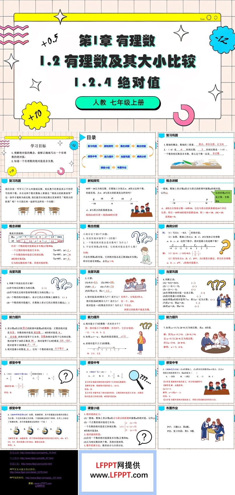 1.2.4 绝对值人教七年级数学上册PPT课件含教案