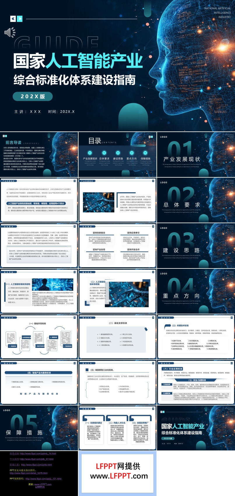 国家人工智能产业建设指南PPT动态模板