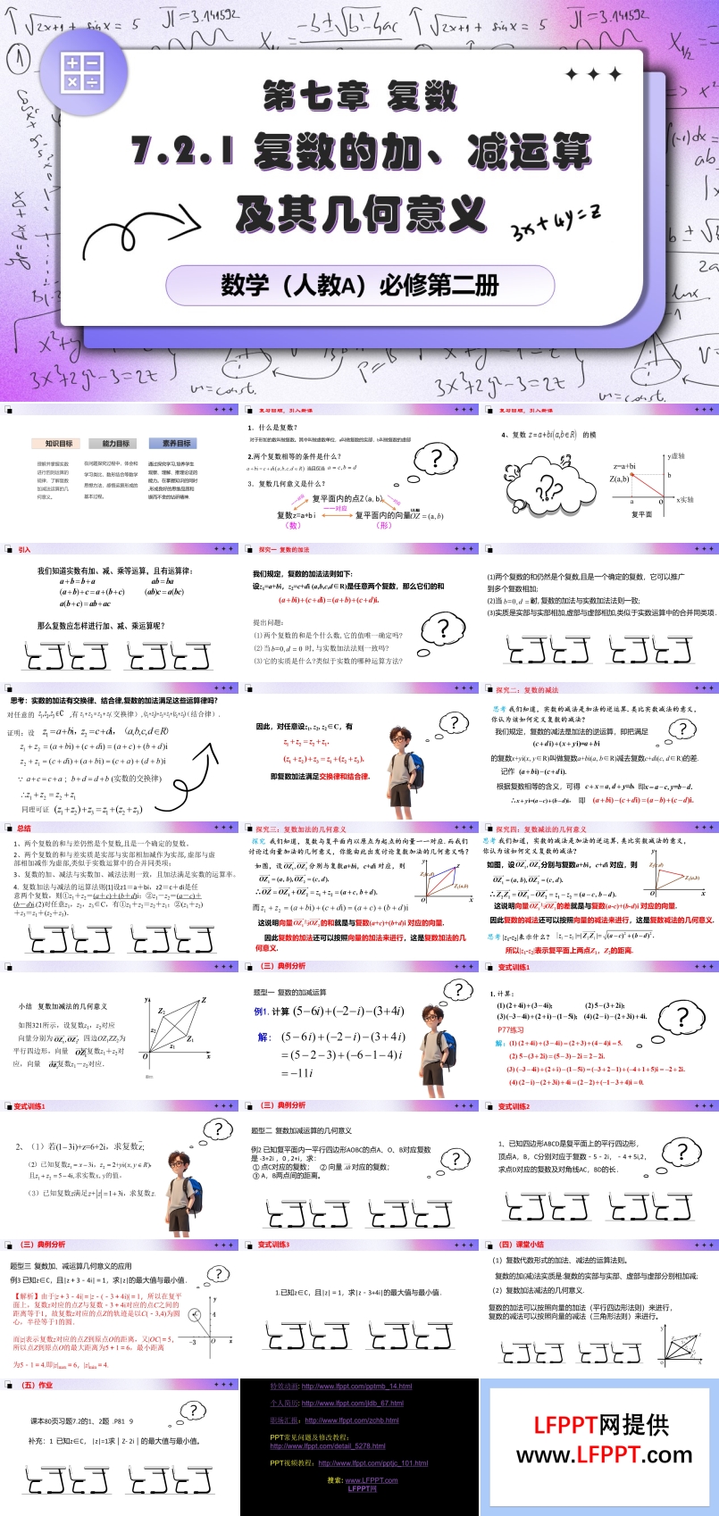 7.2.1复数的加减法及其几何意义人教数学必修二PPT课件含教案