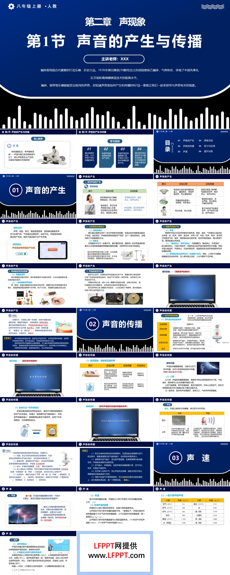 2.1声音的产生与传播人教八年级物理上册PPT课件含教案