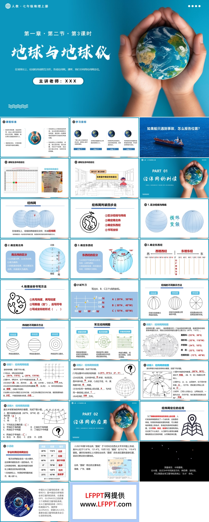 1.2.3地球与地球仪（第3课时）人教七年级地理上册PPT课件含教案