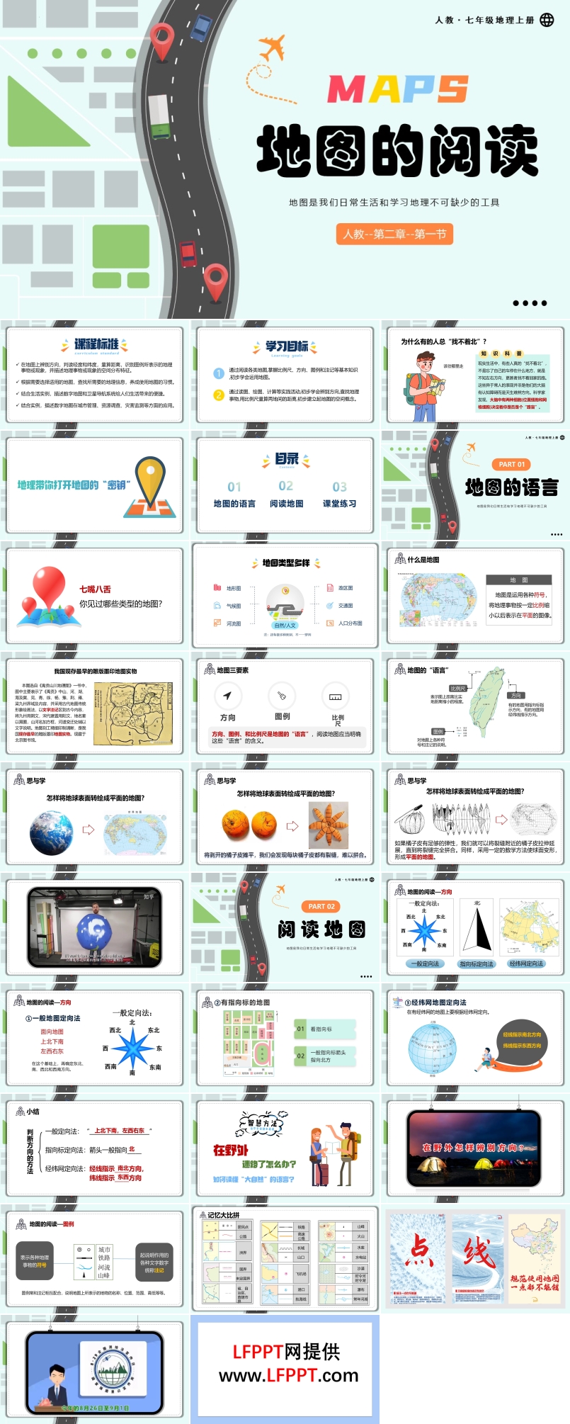 2.1地图的阅读人教七年级地理上册PPT课件含教案