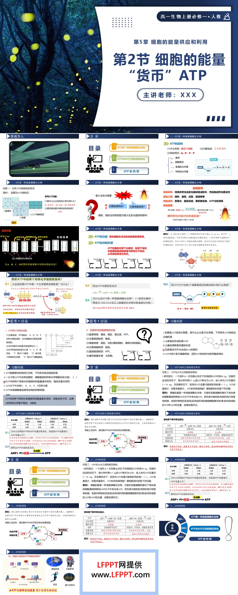 5.2细胞的能量货币ATP高一人教生物上册必修一PPT课件含教案