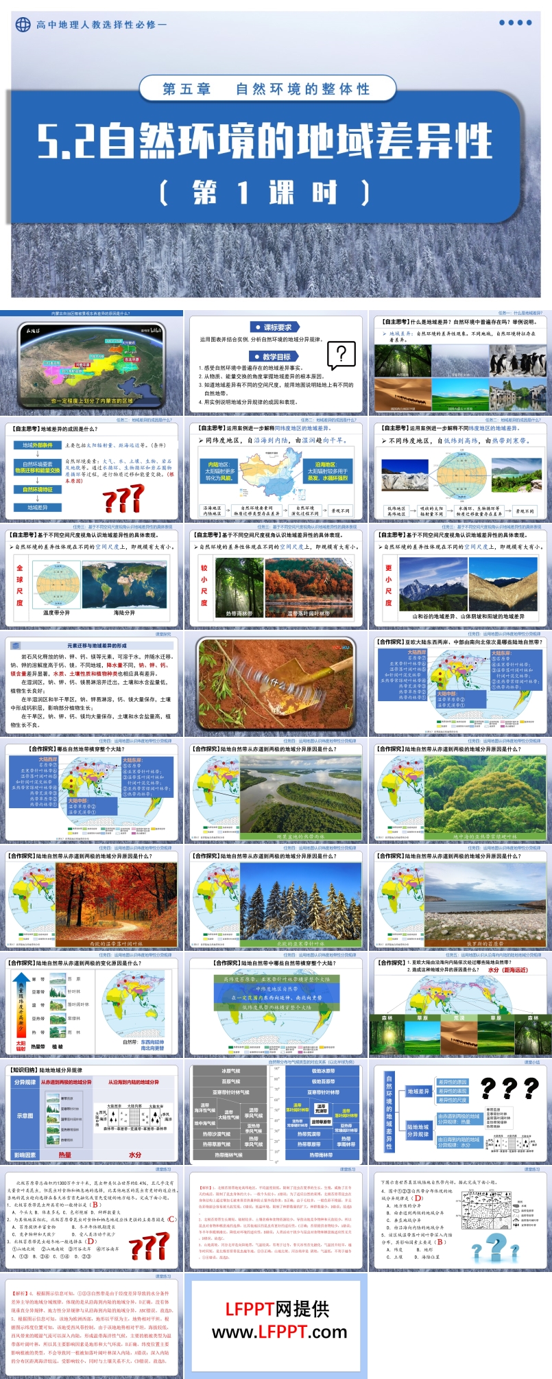 5.2自然环境的地域差异性（第1课时）高中地理人教选择性必修一PPT课件含教案