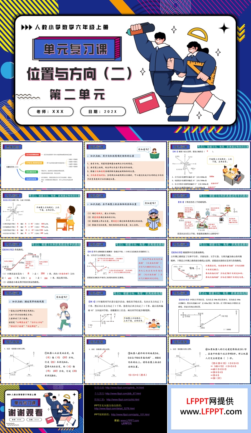 第二单元位置与方向（二）六年级数学上学期期末复习讲练测人教PPT课件含教案