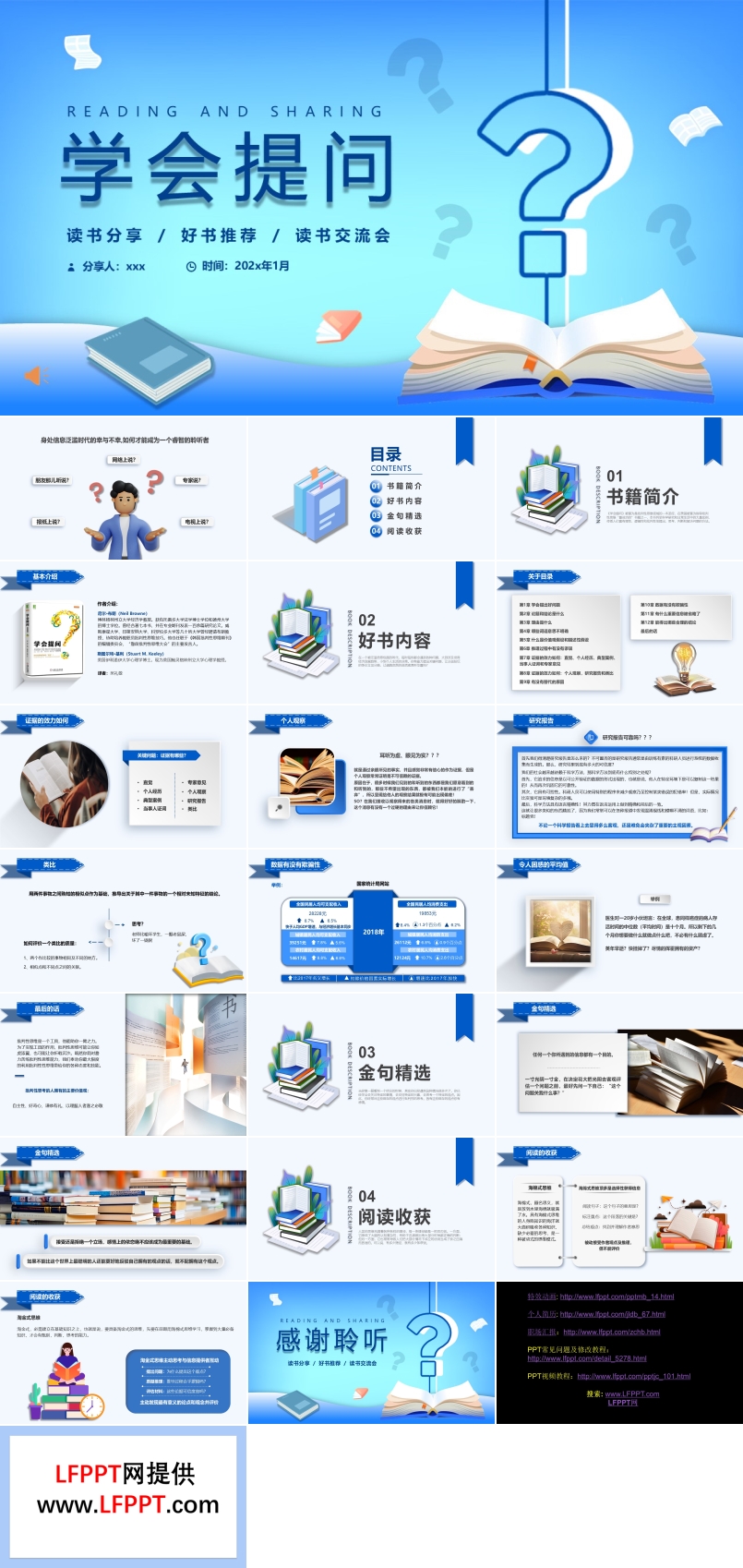 学会提问读书分享好书推荐读后感PPT课件含讲稿