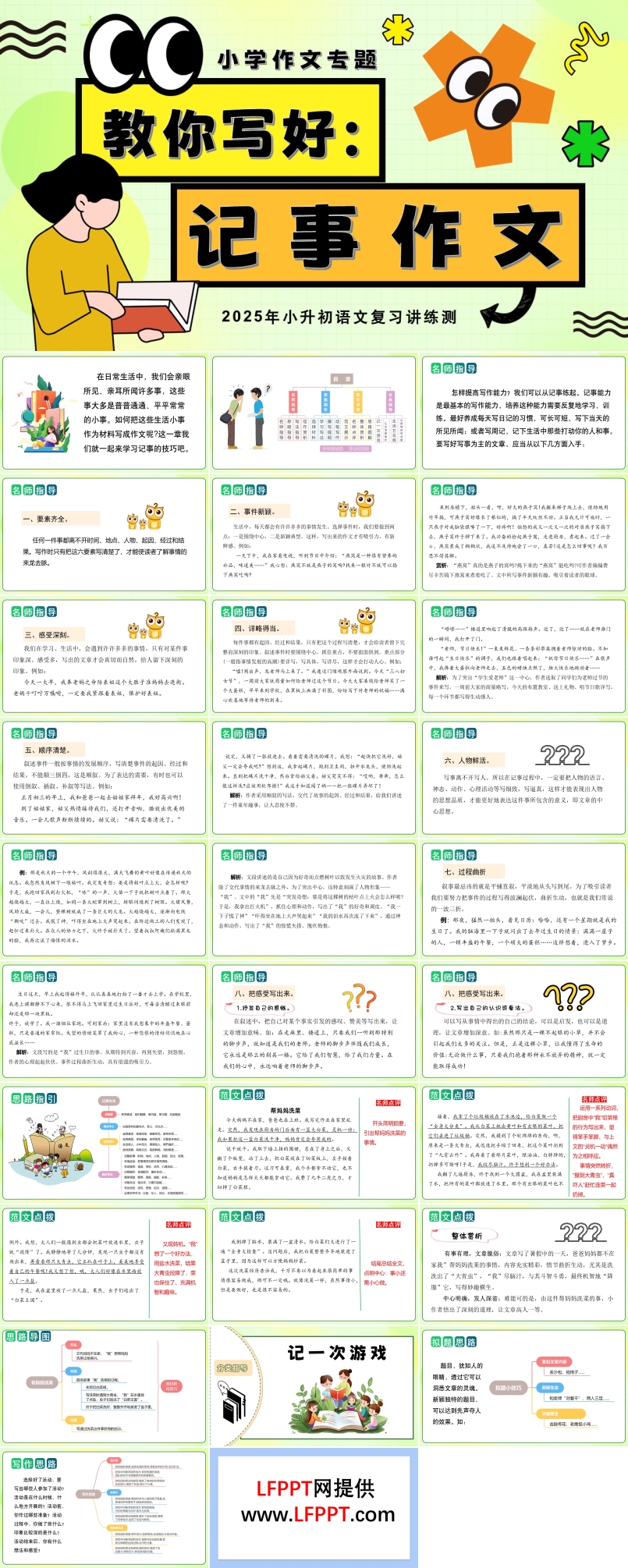 教你写好：记事作文2025年小升初语文复习讲练测统编PPT课件含教案