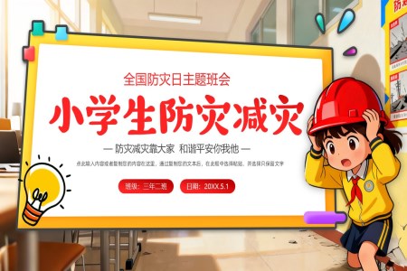 小学生防灾减灾主题班会PPT含讲稿