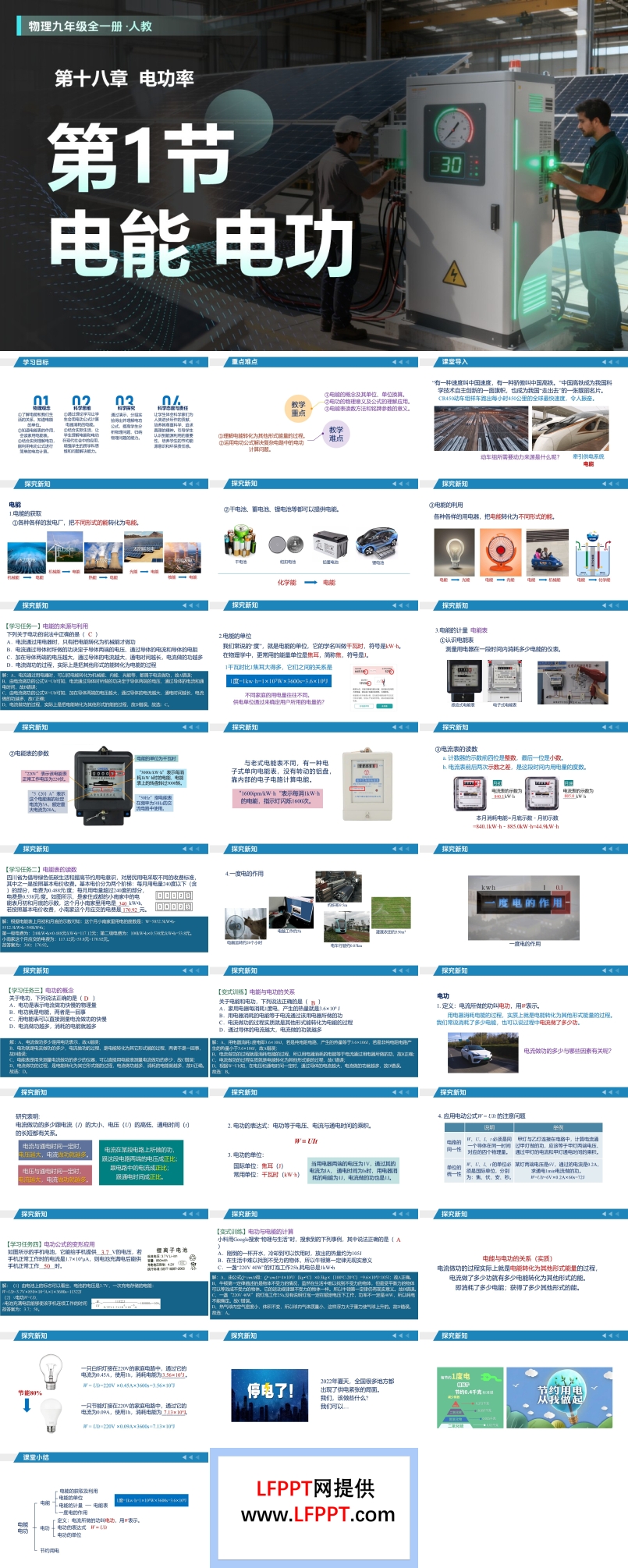 第18章电功率第1节电能电功（教学课件）人教九年级全一册PPT课件含教案