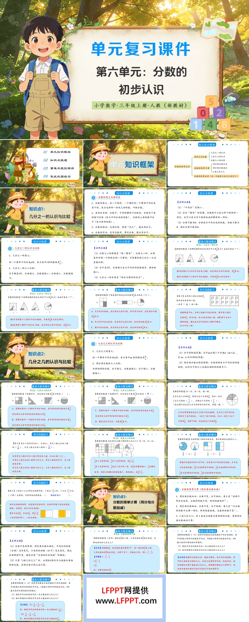 第六单元：分数的初步认识（复习课件）数学人教三年级上册（新教材）ppt课件（复习讲义）