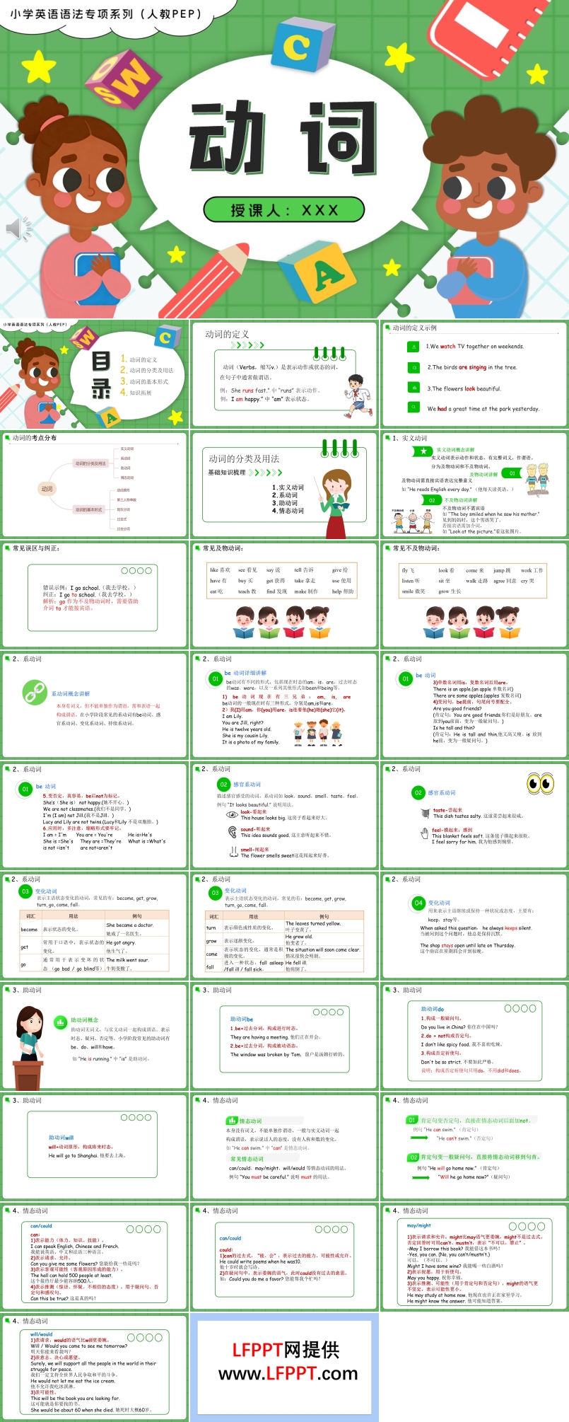 09.动词人教PEP小学英语语法专项系列PPT课件（含知识清单+专项训练）