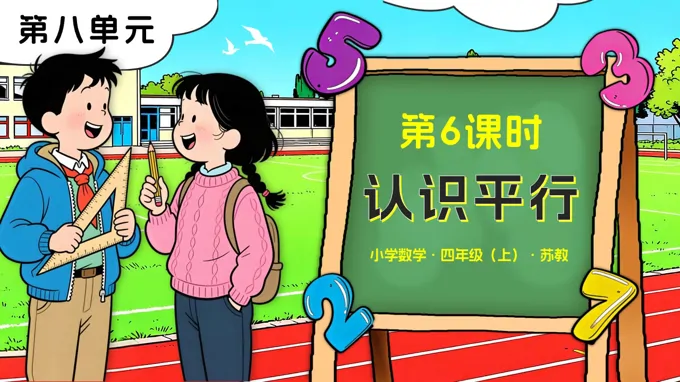 第八单元 第6课时 认识平行苏教小学数学四年级上PPT课件（含教案+分层作业+学习任务单）