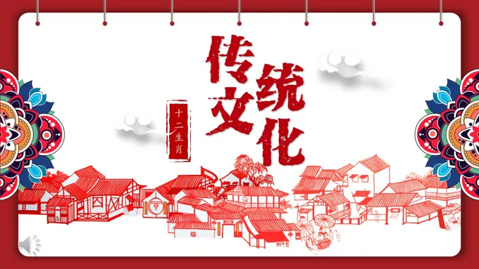 中国风十二生肖传统文化PPT模板