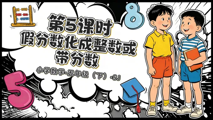 五年级数学下册苏教 第四单元第5课时《假分数化成整数或带分数》ppt课件（教案）