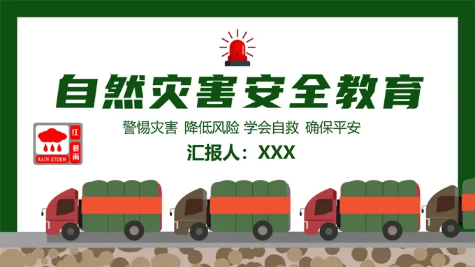 自然灾害安全教育PPT模板