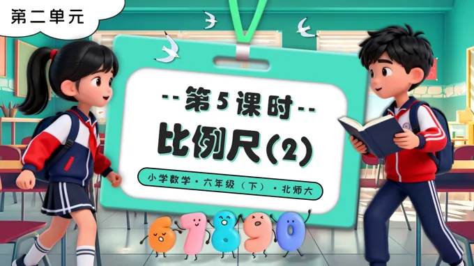 第二单元 第5课时 比例尺（2）北师大小学数学六年级下册PPT课件（含教案+分层作业+学习任务单）