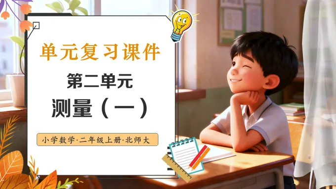 第二单元 测量（一）北师大数学二年级上册单元复习PPT课件含教案