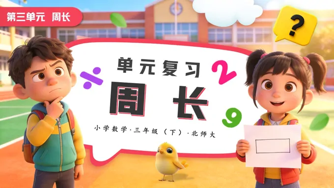 第三单元 周长单元复习小学数学三年级下册北师大PPT课件（含知识清单+基础卷+提升卷）
