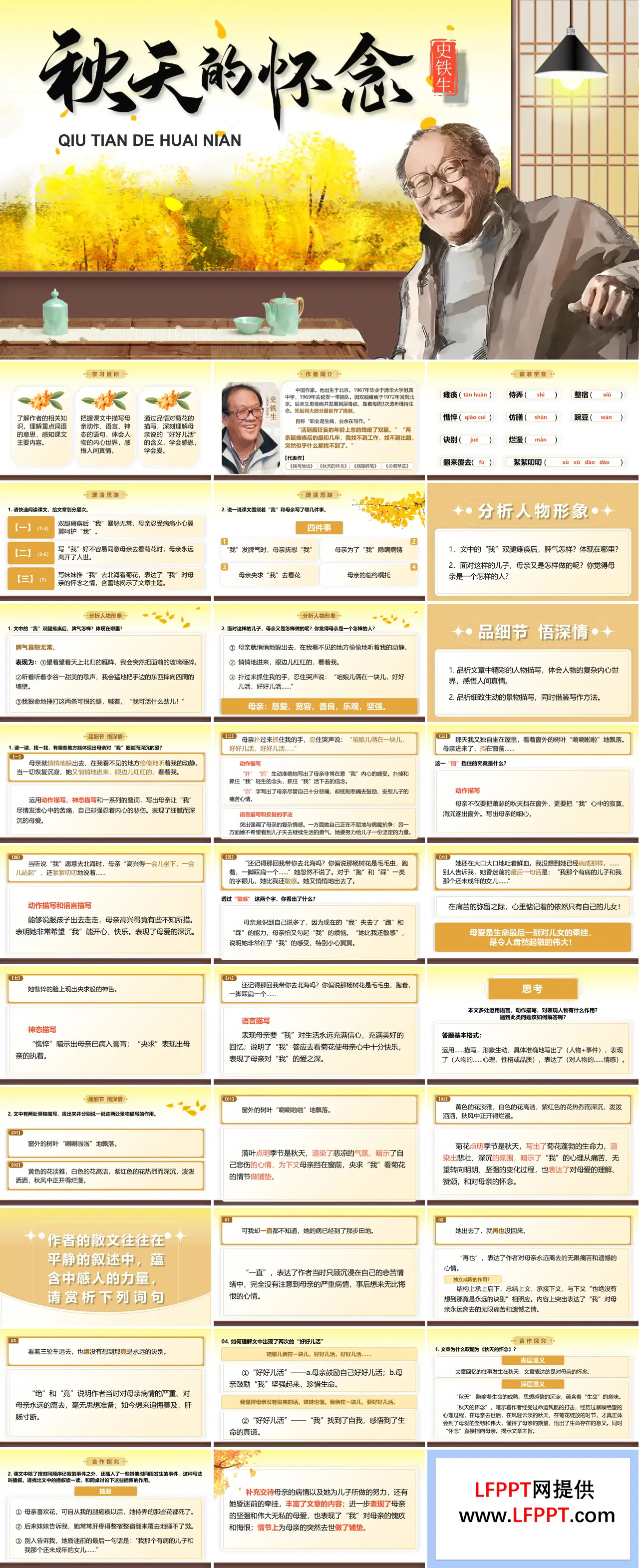 《秋天的怀念》部编七年级语文上册PPT课件含教案