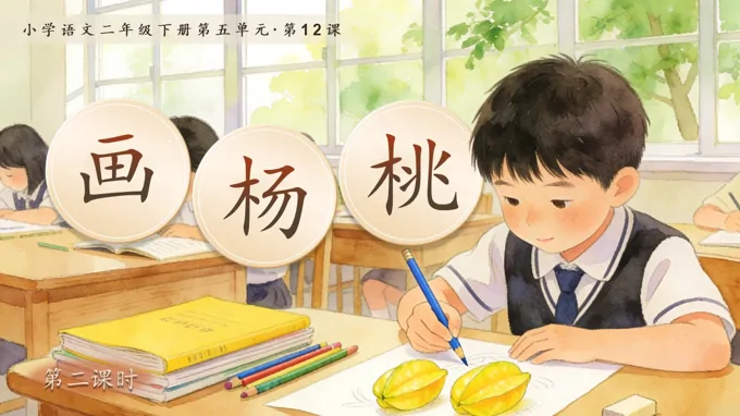 二年级语文下册五单元《画杨桃》(第二课时)ppt课件（教案）